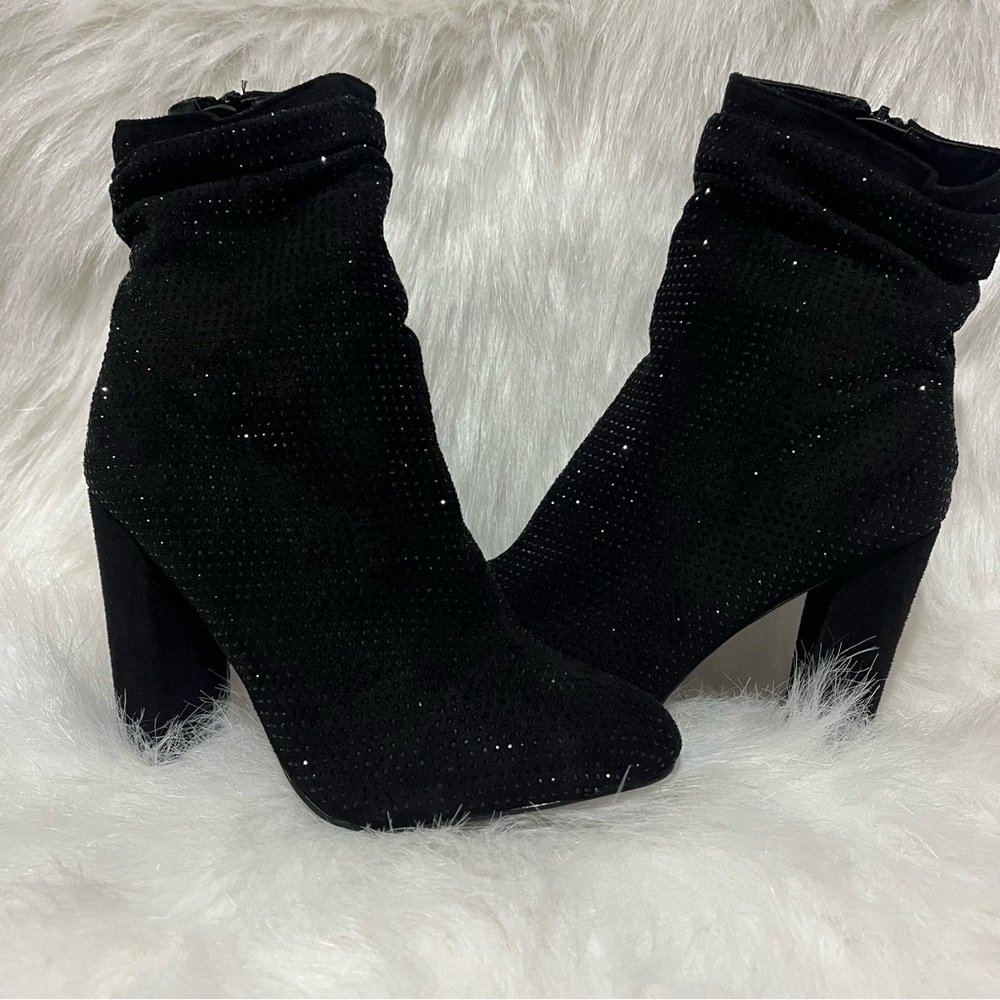 Elegant Black Suede Ankle Boots